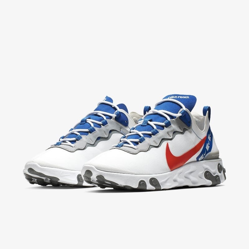 Nike react element on sale 55 blue white